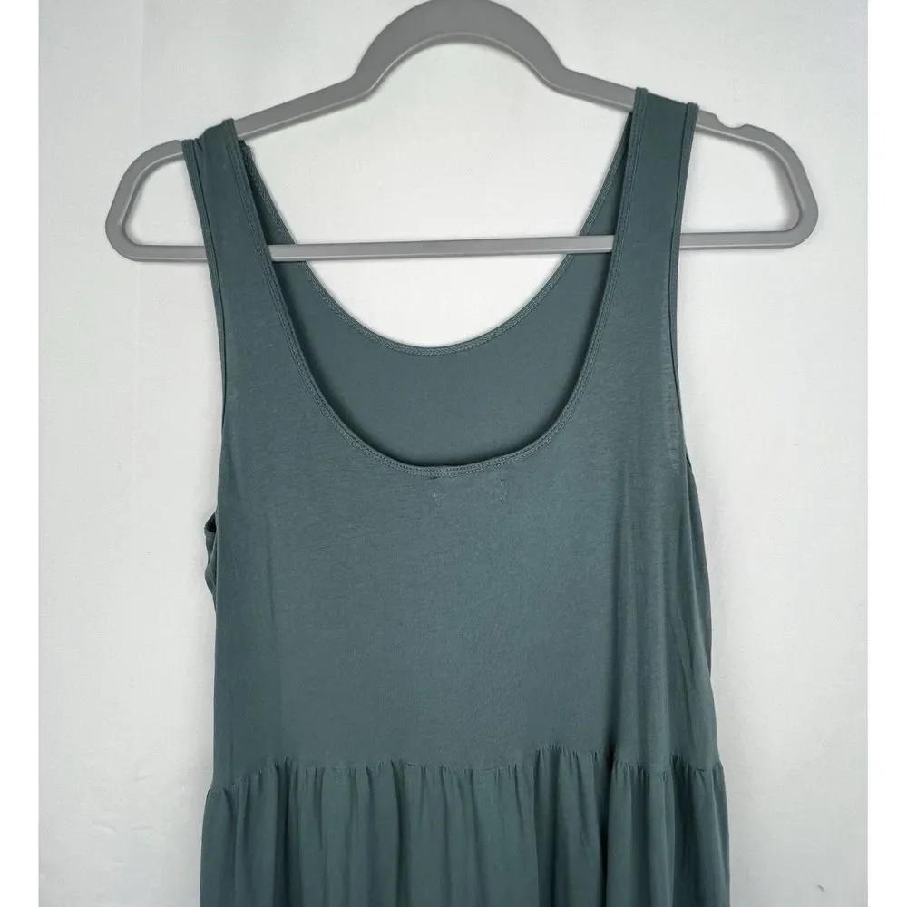 J. Crew Broken-in Jersey Tiered Sleeveless Maxi Dress Sage Green Size S